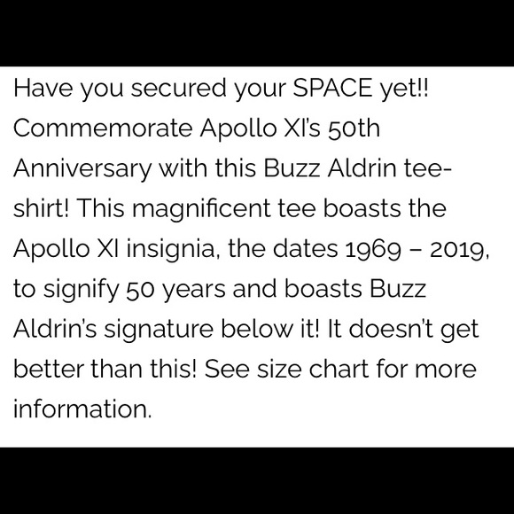 Apollo XI 11 50th Anniversary Eagle Moon Landing Buzz Aldrin Insignia Tee - Picture 13 of 16